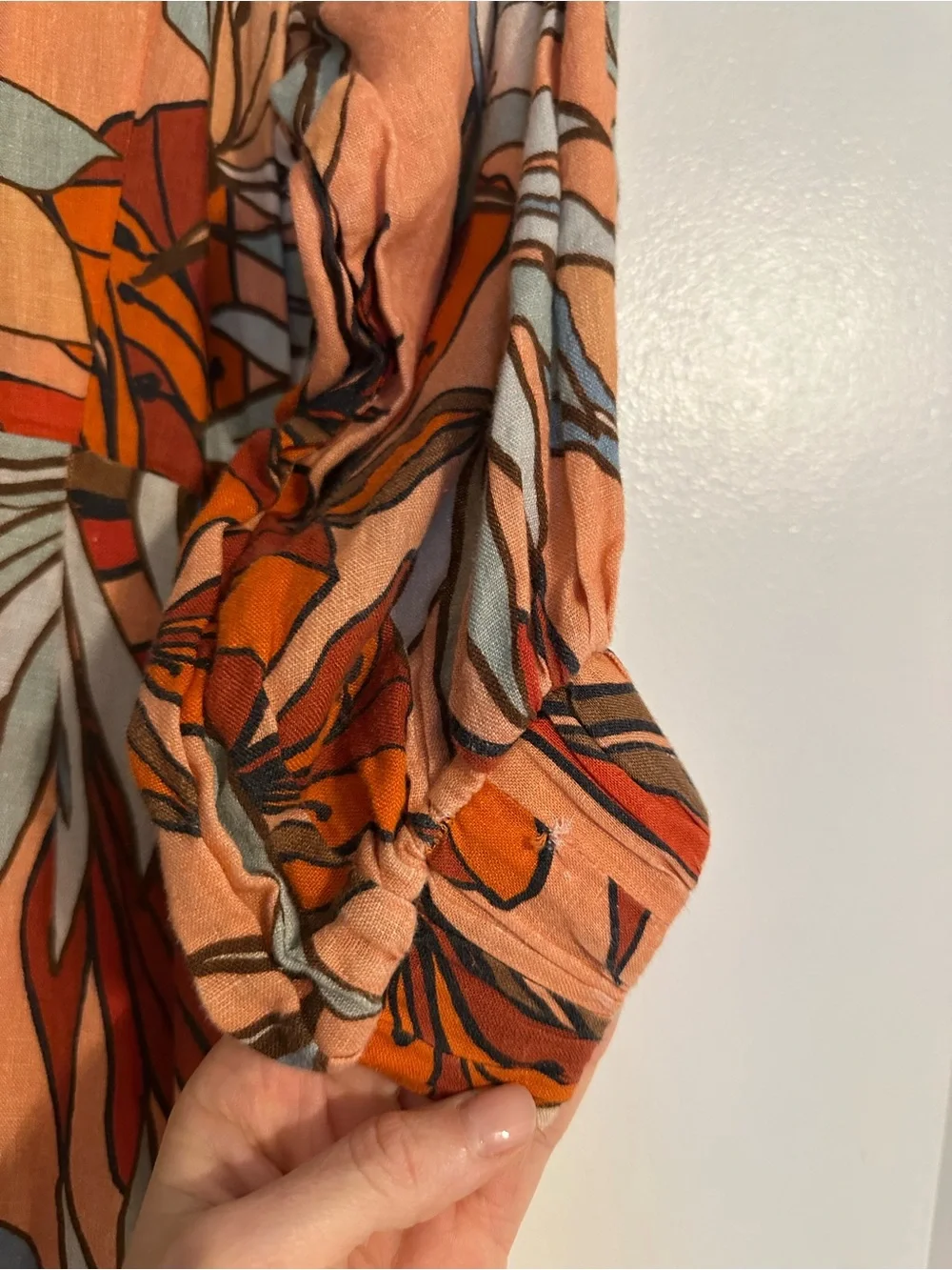 Nicholas Peach Tropical Tie-Front Women's Dress - Picture 9 of 12